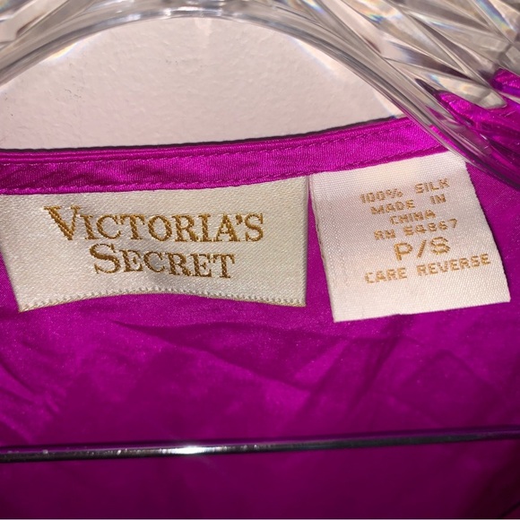 Vintage Victoria's Secret Gold Label Pajama Silk Button Up Shirt S - Picture 3 of 7